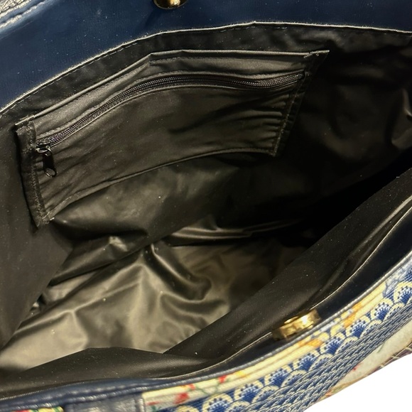 Vintage Flowers Floral Patchwork Tote Shoulder Bag - Picture 3 of 10